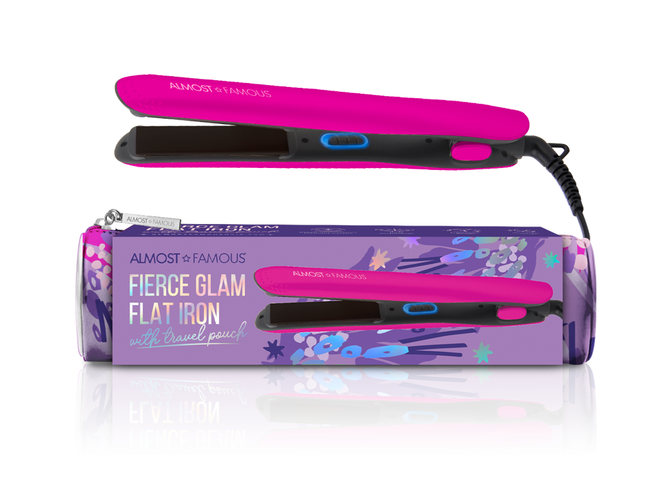 "Fierce Glam" Flat Iron with Travel Pouch