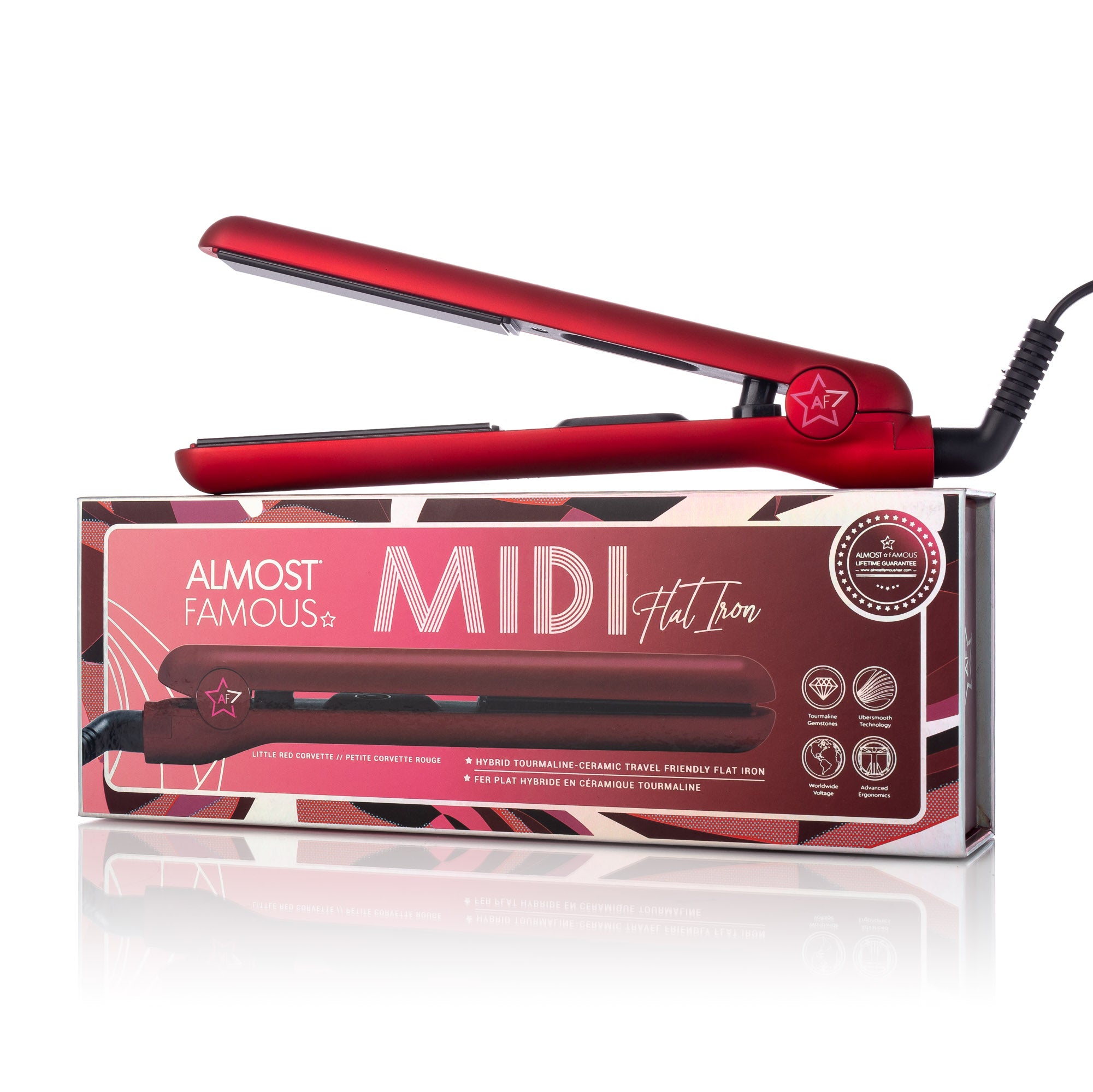 ceramic flat red flat iron brand